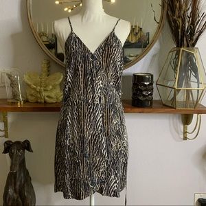 Victoria’s Secret Sexy Satin Animal Print Wrap Dress Slip Size Large